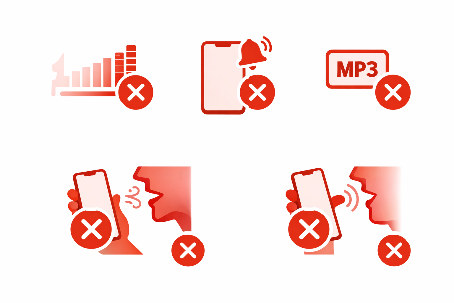 Infográfico com os cinco erros mais comuns ao gravar áudio pelo celular e como evitá-los